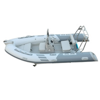 Haute qualité 16FT certifié CE PVC nervure bateaux gonflables coque rigide en fibre de verre moteur hors-bord Combo lac famille pas cher 480 vente