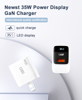 Cargador de Pared USB-C PD GaN de 20W/35W/40W con Logotipo OEM de Fábrica IBD para Teléfonos Móviles, Doble Puerto USB Tipo C, Enchufe EU/US/UK, OTP