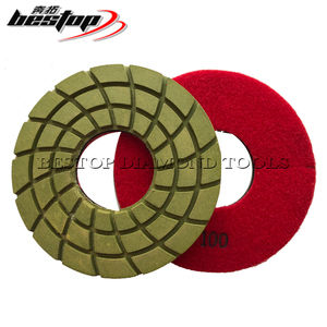 Tampons de polissage en résine diamantée Super brillante D180mm Tampons de polissage de sol avec support à crochet et boucle OEM personnalisables - Product Image 2