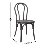 Vente en gros Banquets d'extérieur durables Salle à manger de mariage Chaise Thonet en bois courbé noire classique en plastique résine moderne