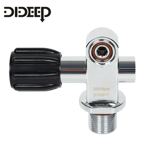Válvula de Tanque Convertible DIDEEP de Alta Presión para Interfaz Dual Yoke y DIN 3/4-14 NPSM, Ecológica, de Latón Cromado - Product Image 3