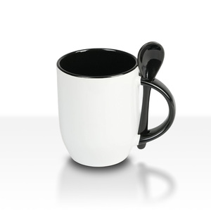 Mug en céramique de porcelaine personnalisé de 12 oz avec cuillère, cadeau d'entreprise, design sublimé - Product Image 4