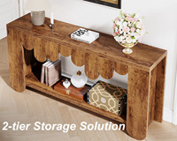 Meubles de salon et d'entrée de villa au design contemporain et personnalisé, table console en bois, canapé en bois, style moderne et luxueux