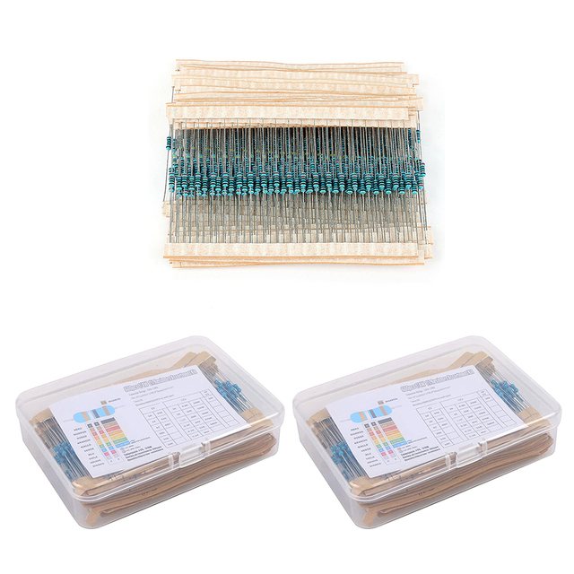 1/4W Metal Film Resistor Pack Assorted Kit 30 Kinds 10R-1M Resistance 5% 1/4W -55~+155 General Purpose