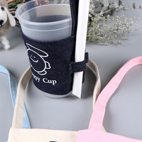 Manchon de transport personnalisé en toile écologique jetable pour tasses à thé Boba, à paroi simple, pour une portabilité pratique