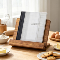 Support de livre de recettes en bois, support réglable pour livre de recettes, support d'affichage pour tablette en bois pour comptoir de cuisine