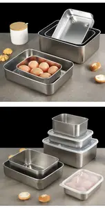 On Sale Custom Stainless Steel Non Stick Square Air Tight Storage Vegetable Crisper Tray