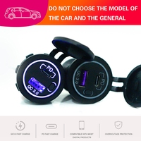 Chargeur USB C pour voiture 12V avec prise USB C 45W PD3.0, port de charge rapide 18W Quick Charge 3.0, prise marine 12-24V, interrupteur d'alimentation, chargeur USB C pour voiture