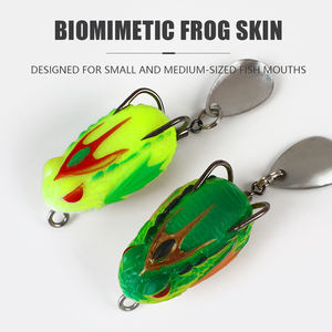 5 pz/lotto Esche da pesca Thunder and Lightning <span class=keywords><strong>Frog</strong></span> 30mm/3g per Bass Mini Soft Lure Doppio Amo Top Water - Product Image 4