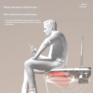 WC intelligent avec couvercle automatique, siège chauffant, fixation au sol, double circuit d'eau chaude, restriction de pression d'eau, drainage en S - Product Image 3