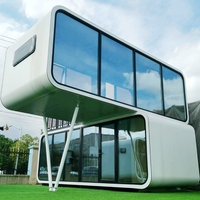 Sinoy-Cápsula prefabricada de acero de lujo personalizada para apartamentos, de dos pisos, a prueba de lluvia