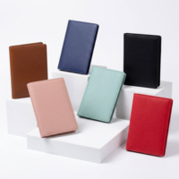 Porta Pasaportes de Cuero PU, Funda de Pasaporte de Viaje con Logotipo Personalizado y Ventana para Tarjeta de Identificación, Estuche para Documentos de Regalo de Boda, 11 Colores