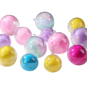 Offre Spéciale 4cm 5cm 6cm 7cm 8cm 10cm cadeau décoration transparent ouvert creux en plastique transparent boules