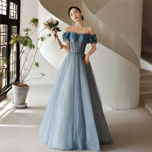 Off The Shoulder Evening Gown Empire Waist Ball Gown Chiffon Ruffles For Formal Events - Product Image 1