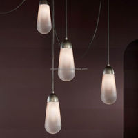 Lampu gantung kaca linear lasso terlaris lampu gantung modern mewah hiasan rumah cincin lampu gantung ruang tamu