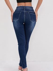 <span class=keywords><strong>Jeans</strong></span> Skinny Sexy da Donna Personalizzati all'Ingrosso, Elasticizzati e alla Moda, Vestibilità Slim con <span class=keywords><strong>Vita</strong></span> Media e Stile Dritto in Denim - Product Image 2