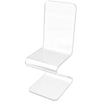 Chaise blanche en plexiglas, magnifique présentoir en bois massif, fauteuil en plexiglas, Transparent