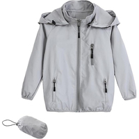 Veste coupe-vent imperméable et résistante au vent pour enfants, avec capuche, idéale pour l'extérieur, vente en gros