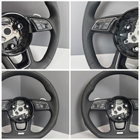 Volant de voiture en cuir noir personnalisé à fond plat pour AUDI A4 A5 A3 B8 B9 Q3 Q5