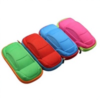 Étui à lunettes rigide en EVA, forme de voiture classique, motif uni, avec fermeture éclair, modèle K-01, pour enfants, pour lunettes de soleil
