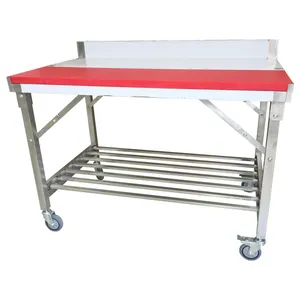 طاولة عمل مصنوعة من الفولاذ المقاوم للصدأ طاولة مطبخ للأعمال التجارية شاقة الأداء