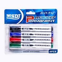 Marqueurs Plastiques Quatre Couleurs pour Tableau Blanc Double Face Grande Capacité à Base d'Huile Vente en Gros Fournisseur Direct