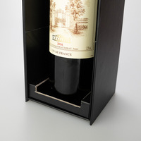 Coffret cadeau pour bouteille de vin avec couvercle en forme de toit, emballage rigide noir mat, étui pour bouteille de Bordeaux, intérieur personnalisé, vente en gros