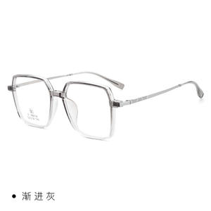 Montures de lunettes polygonales irrégulières de l'Université Nationale d'Optique, monture complète, branches transparentes en titane pur, unisexe adulte - Product Image 1