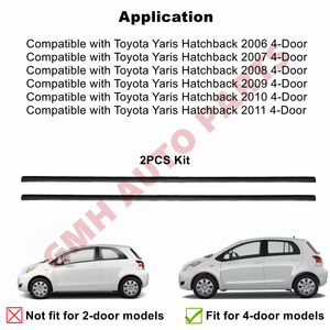 Dakdruppelstrips Set van 2 voor Toyota Yaris Hatchback 2006-2011 Gegoten dakdruppelzijafwerking RH/LH 75551-52130 - Product Image 6