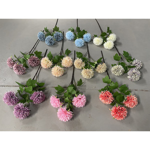 Bouquet de fleurs artificielles en soie à 3 têtes de chrysanthèmes, idéal pour la décoration de mariage et de la maison - Product Image 2