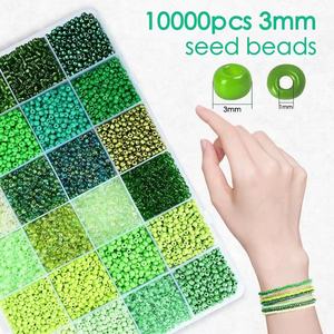 10000 pièces 24 couleurs 3mm petites perles de verre <span class=keywords><strong>Kit</strong></span> Morandi couleur Bracelet faisant adultes enfants bricolage perles bijoux accessoires - Product Image 3