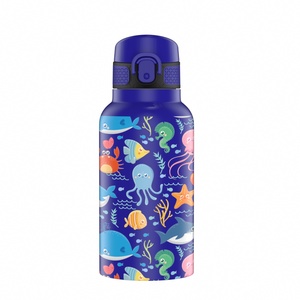 Cartoon 12oz Portable Customized Kids Vacuum Outdoor Travel Cup Wholesale New Design <b>For</b> Back To School - Product Image 3