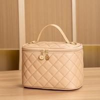 Tas kosmetik wanita, PU Travel perlengkapan mandi wanita S tas kosmetik Make Up pabrik makeup kosmetik motif Pink tas wanita untuk wanita