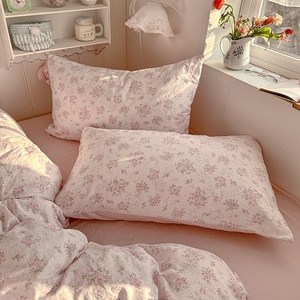 Fresh Simple A-Class Pure Cotton Cloud-Like Double-Layer Gauze Four-Piece Dormitory Bedding Set Floral Pattern - Product Image 4