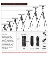 Trépied portable numérique compact de 1,8 m pour téléphone et appareil photo, noir, avec anneau lumineux, idéal pour selfies, diffusion en direct et voyages