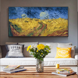 Phong cảnh Van Gogh wheatfield với quạ nổi tiếng thế giới vải in tranh sơn dầu sinh sản Van Gogh handmade - Product Image 4