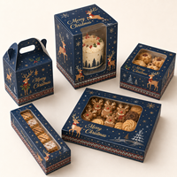 Boîte à biscuits de Noël personnalisée avec fenêtre pour gâteaux, cupcakes, pâtisseries, desserts, en papier kraft, pour fêtes de fin d'année, vente en gros