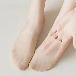 Summer No Show Socks Woman Girl Cotton Bottom Transparent Won't Fall Thin Non-Slip Breathable Deodorant Invisible Socks - Product Image 4