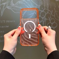 Coque de téléphone magnétique tendance à effet dégradé et ondulations aquatiques pour iPhone 17, en TPU et PC, protection intégrale pour iPhone 17 16 Pro Max