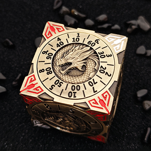 Atractivo y Moderno Dado Cúbico de Cobre Tallado de 6 Caras Multicolor Duradero para Juegos de Mesa DND - Product Image 3
