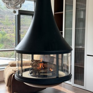 Cheminée suspendue au plafond sur mesure, multi-combustibles, feu réel, alcool, éthanol, atomisation, décoration intérieure - Product Image 4