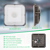 Éclairage commercial IP65 40W 60W 80W 70W 90W 120W pour parkings, lampes LED pour auvents de stations-service et stations de remplissage de carburant