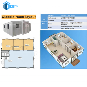 Casa contenedor prefabricada moderna de lujo de 40 pies con 2 pisos y 3 dormitorios a la venta - Product Image 4