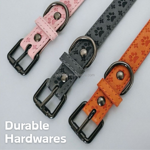 Colliers <span class=keywords><strong>pour</strong></span> animaux de compagnie en cuir PU de qualité supérieure, collier réglable <span class=keywords><strong>pour</strong></span> <span class=keywords><strong>chat</strong></span> et chien avec pendentif en forme de patte en peluche <span class=keywords><strong>pour</strong></span> chiens de petite, moyenne et grande taille - Product Image 3