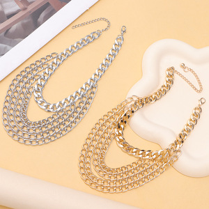 Fashion <b>Anklet</b> Stainless Steel <b>Gold</b> Chunky Chain Multi Layered For Women Party Foot Ornament - Product Image 4