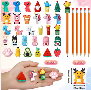 Ensemble de papeterie scolaire promotionnel écologique et coloré pour l'école primaire, la <span class=keywords><strong>maternelle</strong></span> et l'école primaire, crayons en bois HB à tête de dessin animé - Product Image 5