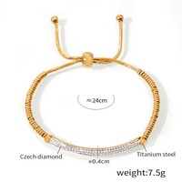 Nouveau été minimaliste 18K or perles Bracelet réglable en acier inoxydable Bracelet Non ternir étanche bijoux cadeau fête