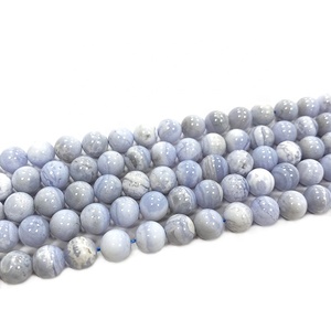 Cuentas sueltas de ágata de encaje púrpura de piedras preciosas redondas Ligure de alta calidad para hacer pulseras - Product Image 3