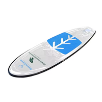 Planche de paddle gonflable transparente écologique à fond cristallin pour le tourisme et les sports de plein air