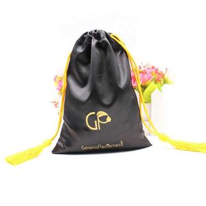 Wholesale Eco-Friendly Satin Drawstring Storage Pouch with Custom Logo for Hair Extensions and Gifts <b>Textile</b> <b>Packaging</b> - Product Image 6